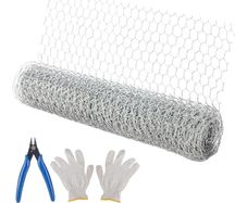 40cm x 5m Floral Chicken Wire Net Galvanized Hexagonal Wire Netting with Mini Cutting Pliers and Gloves for Crafts and Gardening