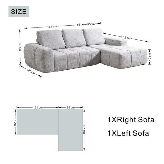 Softy Compressed Sectional sofa c/w chaise