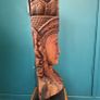 Hand Carved Teakwood Khmer Goddess Sculpture Image 6