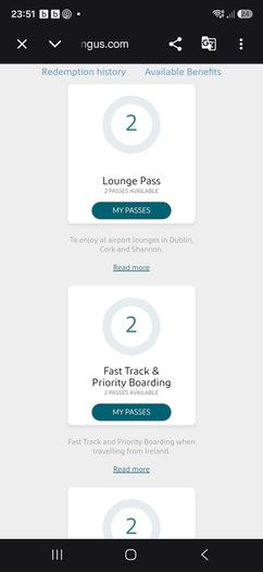 Aer Lingus lounge & fast track for two
