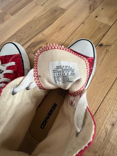 Red Sparkly Converse Boots