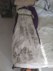 white beaded waist dress NWT