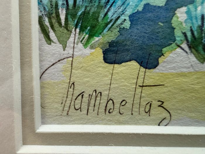 Original Gerard Chambeltaz - Framed Watercolour Landscape