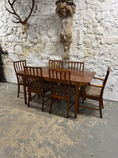 Mid Century Modern Mcintosh T3 Dining Table & 6 Chairs