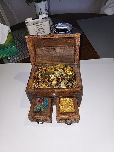 Pirates chest gold coins etc