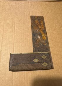 Vintage brass and wood woodworkers square