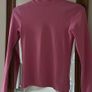 Pink Ribbed High Neck Roll Neck Top - Size XS/S Image 6