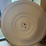 Pair of decorative white ceiling roses for chandeliers or pendant lights. Image 4