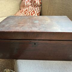 Victorian wood writing slope desk top stationary box