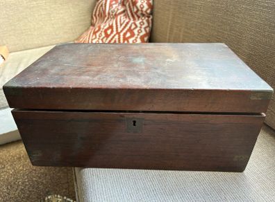 Victorian wood writing slope desk top stationary box