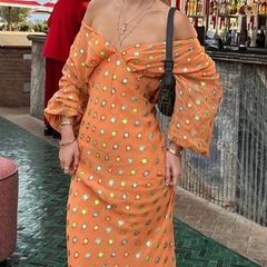 Never fully dressed orange midi dress