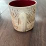 Unglazed Pottery Mug with Geometric Patterns Image 3