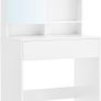 Dressing Table with Mirror and One Drawer, Cosmetic Table, Adjustable Shelves, Modern, 70 x 40 x 136 cm, White Image 4