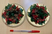 2 set of Table center pieces with candle holder for Christmas