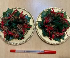 2 set of Table center pieces with candle holder for Christmas