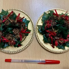 2 set of Table center pieces with candle holder for Christmas