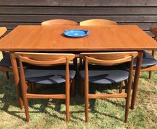 Mid Century Vintage Ib Kofod Larsen Signature Danish Range Dining Set