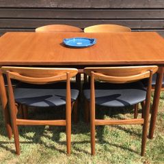 Mid Century Vintage Ib Kofod Larsen Signature Danish Range Dining Set