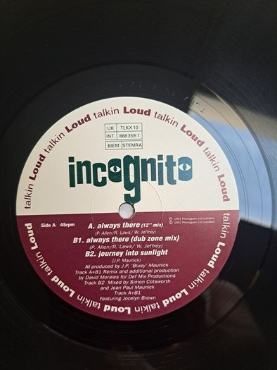 Incognito Always there featuring Jocelyn Brown on Talkin Loud 12 "David Morales mix