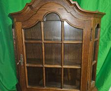 Vintage Wooden Display wall cabinet with key