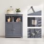 Bathroom Cabinet, Freestanding Kitchen Cabinet, Storage Shelf, with 2 Doors, Grey Image 5