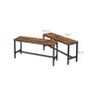 Benches Set of 2 industrial look benches for dining room table, set of 2, kitchen benches, dining table benches, 108 x 32,5 x 50 cm, kitchen, dining room, sturdy iron frame, industrial design, vintage, dark brown Image 4