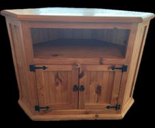 Good Heavy Solid Oak Corner TV Stand