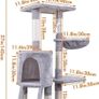 SALE | 143cm Cat Scratch Posts Multi-Level Stable Cat Climbing Tower Cat Activity Trees with Ladder, Indoor Pet Activity Furniture Play House for Kitty Kitten Image 6