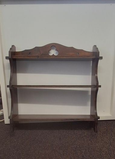 Mahogany wall shelving unit