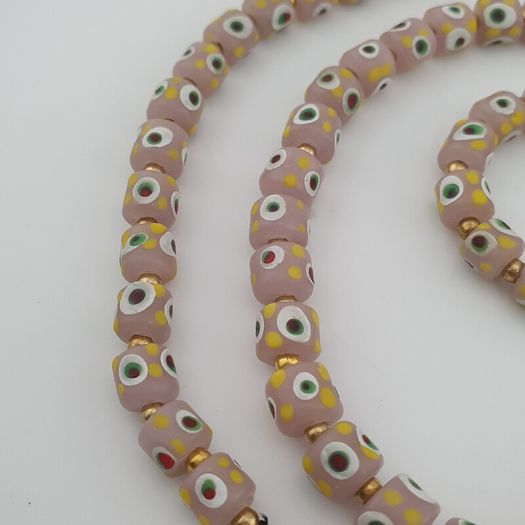 Vintage Venetian Style Tiny Eyes Glass Beads Necklace