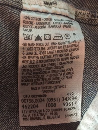 Jeans Levis Size W 34 L 34