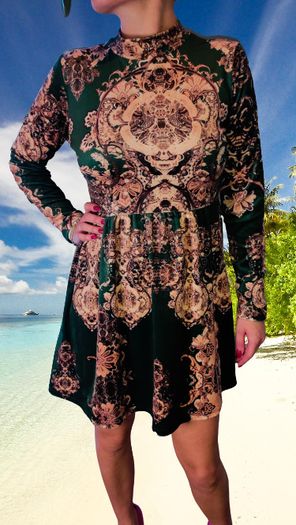 Patterned velor dress
