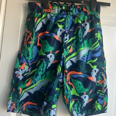 Gap Blue Multi Palm Print Boardshorts - age 12