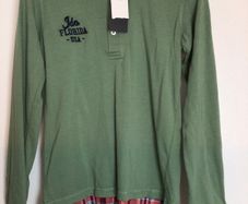 Boys Green top with mock shirt attached age 12 BNWTS