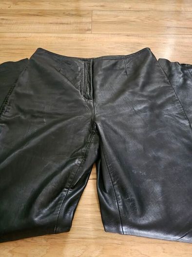 Vintage 1990's Siena Studio Genuine Leather Black Trousers