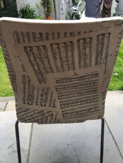 Upcycled Sheet Music Decoupage Chair
