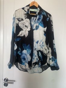 Luxury Italian Brand Off White Silk Blouse size 42