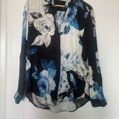 Luxury Italian Brand Off White Silk Blouse size 42