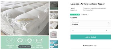 Mattress topper King size
