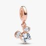 Pandora Rose Gold Sparkling Mickey Silhouette Charm New Image 4