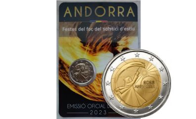 Andorra 2 Euro Base Metals Brilliant Uncirculated Coin 2023 - Festivals Summer Solstice - Commemorative 2 euro coins