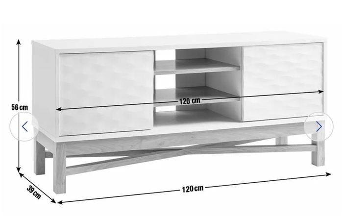 Large Sideboard + TV Unit - White & Oak Effect