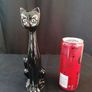 Black Ceramic Cat Vase and Dog Image 8