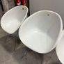 4x White Designer Chairs  Italian Design Chrome Legs Image 2