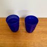 Pair of blue frosted glass tumblers Image 4