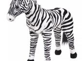 Standing Plush Toy Zebra Black and White XXL