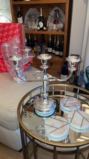 Silver Dipped Queen Anne Candleabrq