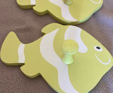 Two Wooden Fish Clothes Pegs.