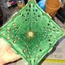 Beautiful Antique Green Oil Lamp Postage Available Image 9