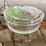 Vintage Calla Lily Oval Glass Lidded Dish Keepsake Box France Image 2